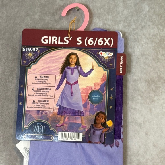 NWT Disney Wish Asha‎ Costume Dress Up Size Small 6/6X Disguise Purple - Picture 2 of 4